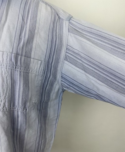 Camisa De Colección Años 90 Tejida Algodón MUJER L Desteñida Lila Púrpura Rayas Minimalista - Imagen 7 de 15