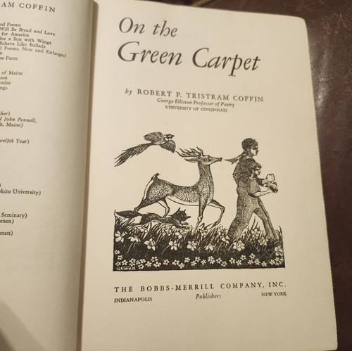 On the Green Carpet, by Robert P. Tristram Coffin, 1951, HB, Illustrated, Poetry - Imagen 2 de 5