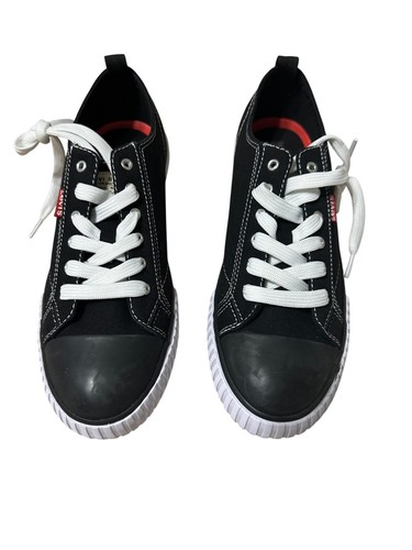 Levis Size 7.5 Black Canvas Low-Top Sneakers Casual Comfort Durable - Picture 2 of 12