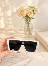 Louis Vuitton Women's Cyclone Z1578W White Frame Gray Lens Sunglasses