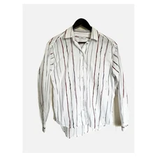 Closed Structured Cotton Button Down Menswear Style Stripes XS White