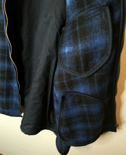 Pendleton Blue Black Buffalo Plaid 100© Virgin Jacket Men's XL Western Cowboy... - Picture 13 of 14