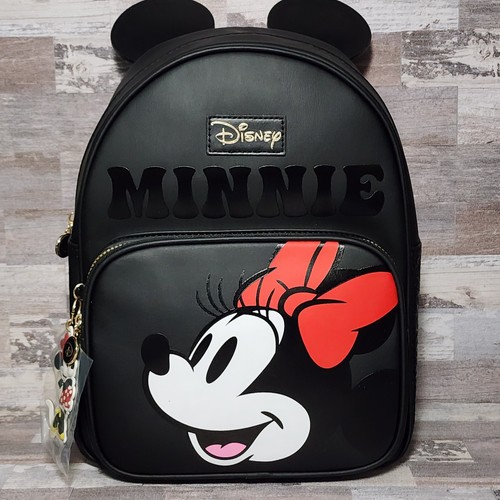 Disney Minnie Mouse Ears Backpack - Primark - 13”x10” Black Embroidered NEW NWT