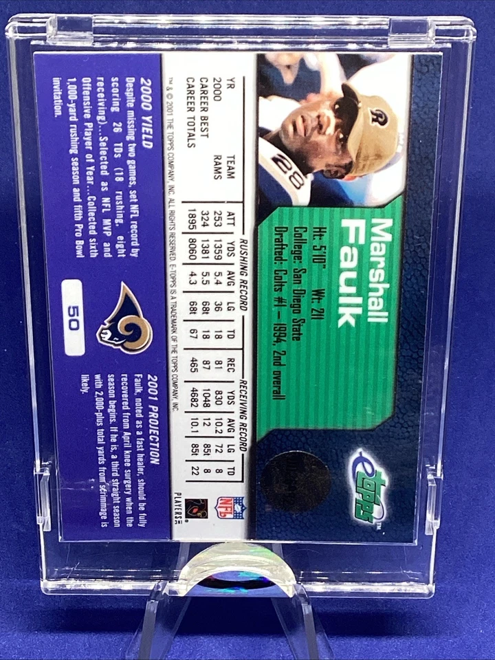 2001 eTopps - Marshall Faulk #50 PR/2742 - Image 2 of 2
