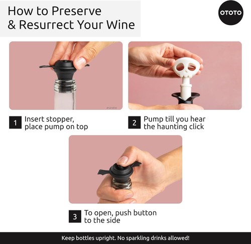 Tapones para Botellas, Aspiradora, Accesorios Espeluznantes, Divertida Calavera Halloween Cocina Gótica - Imagen 8 de 13