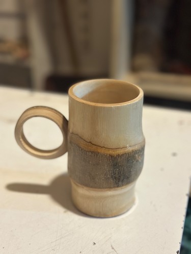 Rustic Handmade Wooden Cup – Natural Bark Finish, 15cm - Picture 4 of 8