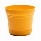Saturn Planter & Attached Saucer, Plastic, Earthy Yellow, 5 In. - SP0523