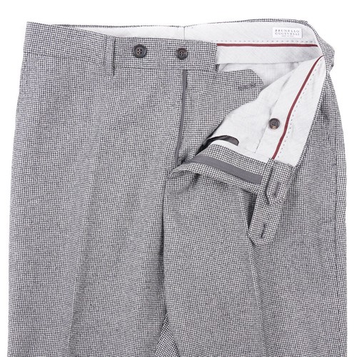 Brunello Cucinelli Slim-Fit Gray Houndstooth Check Wool Suit 40R (Eu 50) NWT - Picture 10 of 13