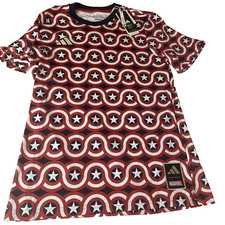 New Adidas MLS x Marvel Captain America Soccer Jersey Mens M Shirt NWT slim fit