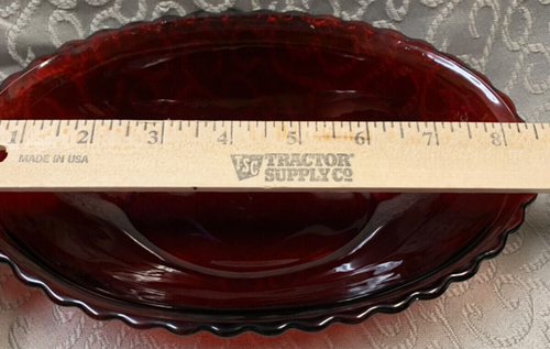 Royal Rubin rot Anker Hocking 8,5"" x 5,5"" Geschirr mit gerippter Kante - Bild 3 von 7