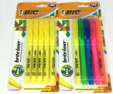 Lot Of Two Packs Of BIC Highlighters Assorted Colors Chisel Tip 10 Markers