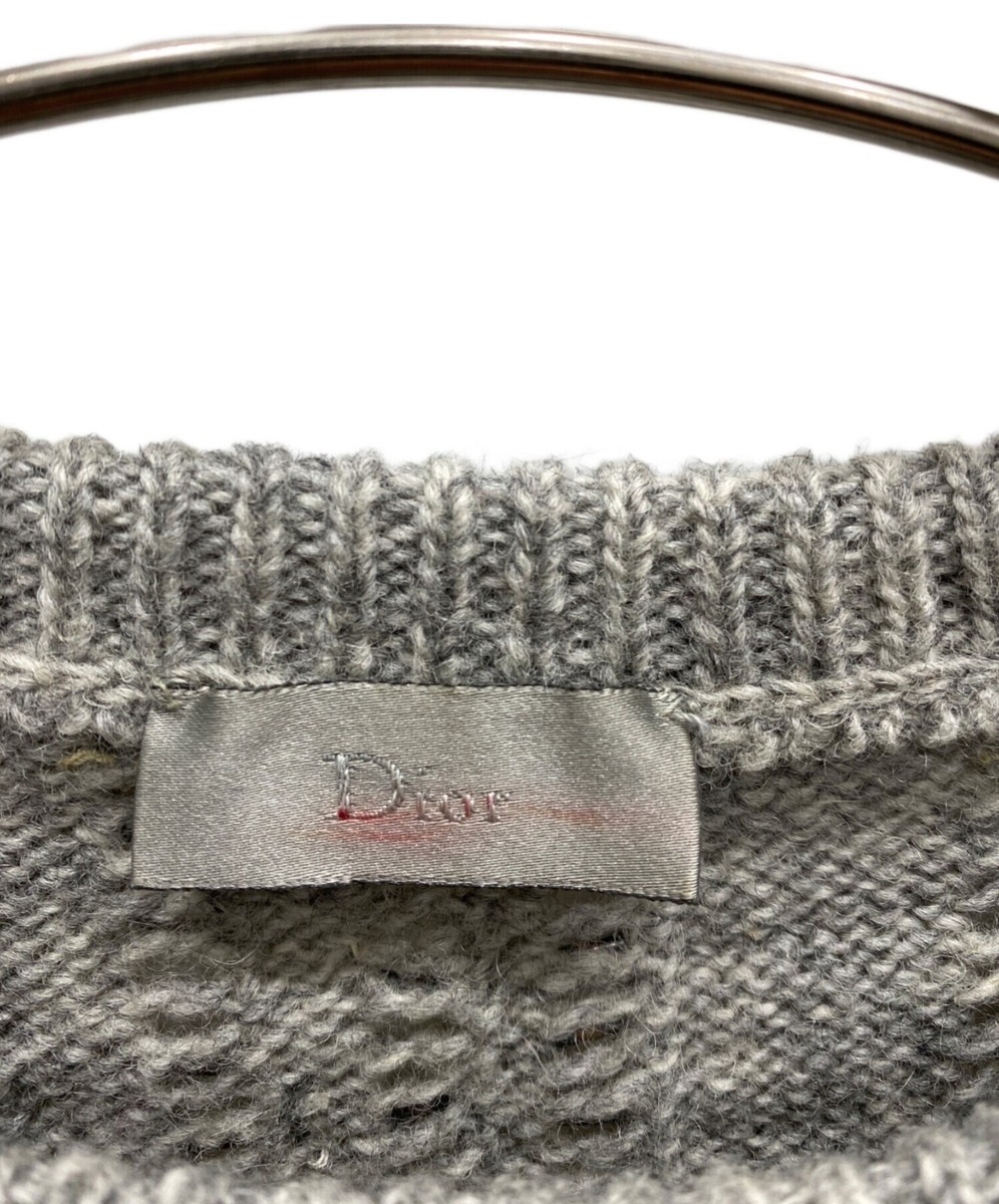 DIOR HOMME 05AW Beads wool knit Size: XS Gray Men 5HH4051967 | eBay