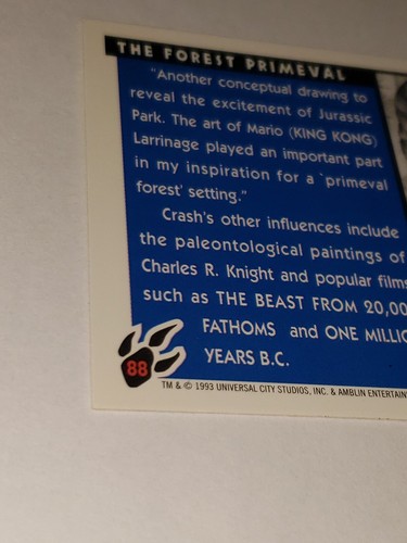 JURASSIC PARK - Card #88 - The Art Of Crash - The Forest Primeval - TOPPS 1993 - Picture 8 of 10