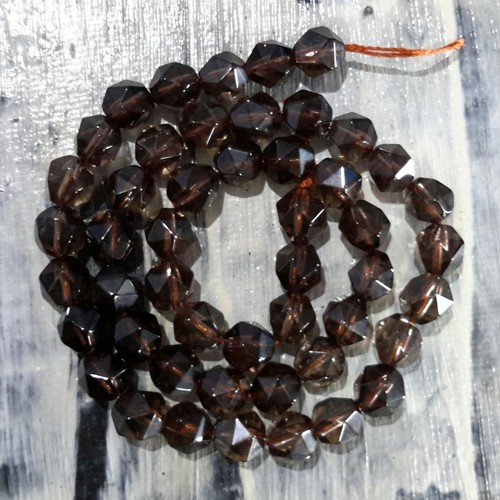 Natural Smokey Quartz, Star Cut, 8-10x7-8mm, Approx 48 pce, Free post Oz Seller - Picture 3 of 3