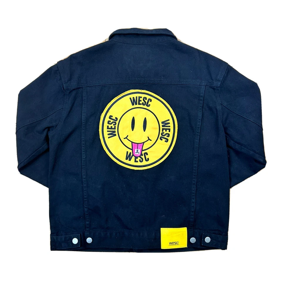 WESC Trucker Black Denim Jacket  Mens Medium Pristine - Image 4 of 4