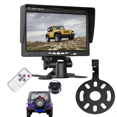 7" Monitor Rear View Backup Camera Spare Tire Bracket For Jeep Wrangler 2007-18 - Picture 2 of 24
