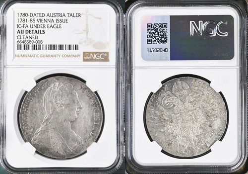 1780, Austria, Maria Theresa. Silver Thaler (H9, IC-FA, 1781-85) Coin. NGC AU+ - 第 4/4 張圖片