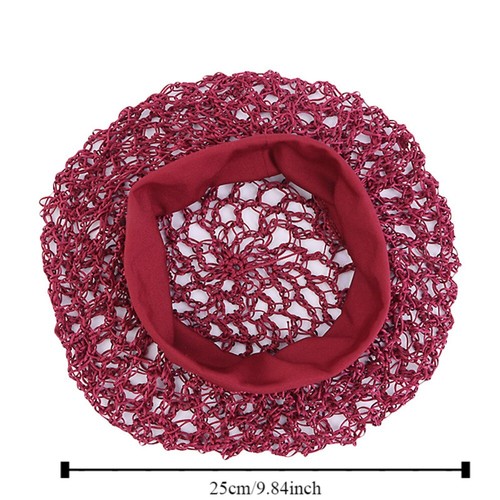 Women Mesh Hair Net Crochet Cap Snood Sleeping Night Hat Elastic Head Cover - Picture 2 of 18