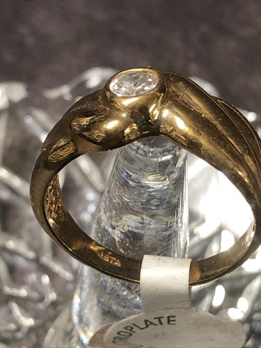 Ladies Vintage Ring Size 9 Gold Plate Clear Stone Seta 8202 USA - Picture 6 of 12