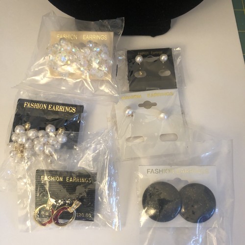 Vintage Pierced Earrings Lot 6 Pairs Costume Fashion Jewelry 80's 90's #6 - Picture 15 of 15