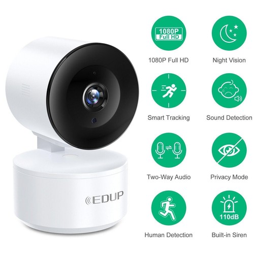Telecamera IP WiFi da Interno EDUP 1080P - App TUYA, Rilevamento Umano, Visione Notturna IR - Foto 3 di 10