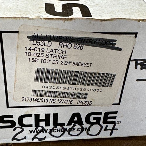 Schlage Storeroom Lock All Purpose Entry Lock D53LD RHO 626 - Picture 12 of 12