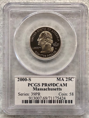 2000-S PCGS PR69 DCAM 25C 50 STATE COIN SET / MA, MD, SC, NH, VA - Picture 2 of 11