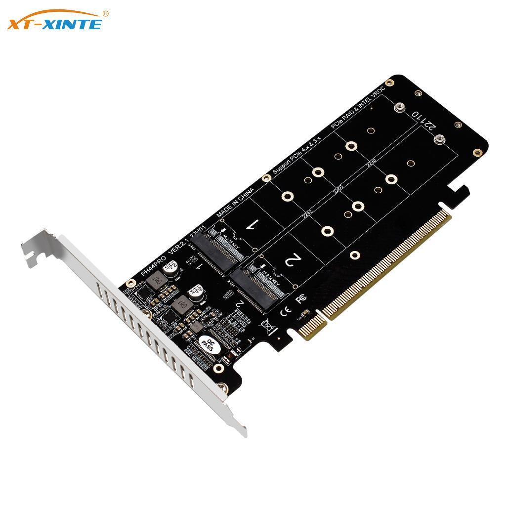 for NVME M.2 MKey PCIE to To M2 Riser SSD 2U PCI E Expansion Card 4 Bay RAID PCI