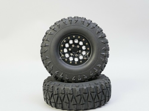 For Axial RC 1/10 TRUCK Rims + Tires SUPER CLAWS 115mm METAL Rims -4PC BLACK #4 - Picture 3 of 8