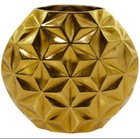 CosmoLiving Vases 13" Gold Faceted Durable Aluminum Metal Geometric Decorative
