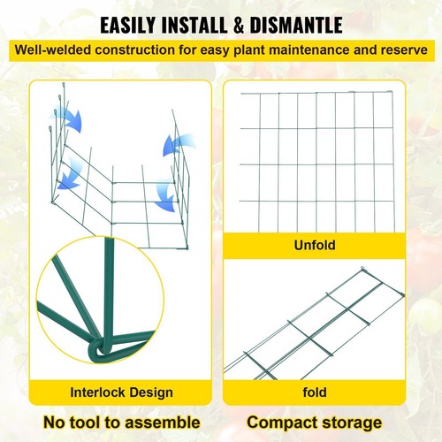 14.6" x14.6" x 39.4" 3 Packs Tomato Cages for Garden, Square Plant Support Cages - Picture 6 of 7