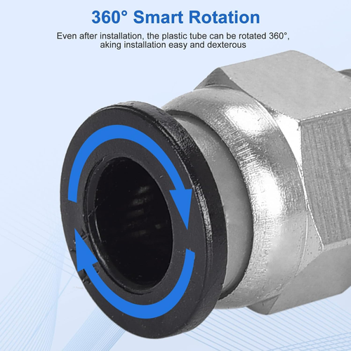 10 Pcs Push-To-Connect Fittings 1/4 Inch Tube OD X 1/8 Inch NPT Thread Pneumatic - Picture 6 of 12