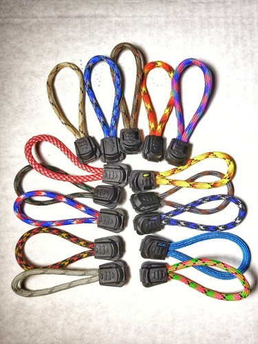 15 3" Paracord Zipper Pulls w/ Plastic Pull Tab w/ Color Options - Picture 2 of 25