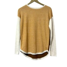 Smartwool Yellow Colorblock Wool Blend Sweater Size Small Knit Colorful Outdoor