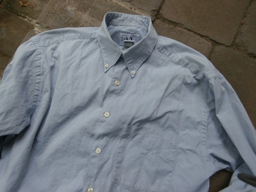 Armani Men’s Dress Shirt Size S Button Down Collar Long Sleeve Blue - Picture 2 of 2