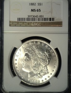 Brilliant-Uncirculated-1882-Morgan-Silver-Dollar-NGC-MS65-Nice-amp-White