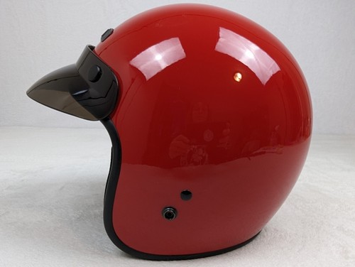 GMAX HELMET Open Face w/ Shield Size M  Dot2S Never Worn Shiny Cherry Red NICE! - Afbeelding 3 van 24