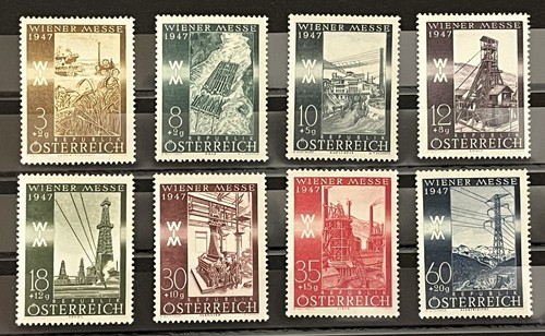 AUSTRIA 1947 - Feria de Viena - Wiener Messe - Juego completo - MNH - Imagen 1 de 9
