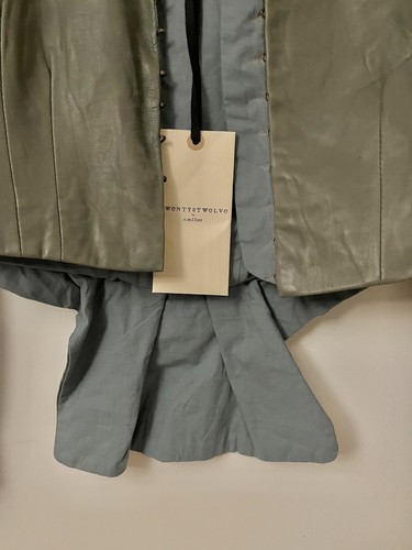 TWENTY8TWELVE de Sienna Miller Nueva Chaqueta de Cuero de Oveja Gris Genuino Talla UK 6 - Imagen 2 de 8