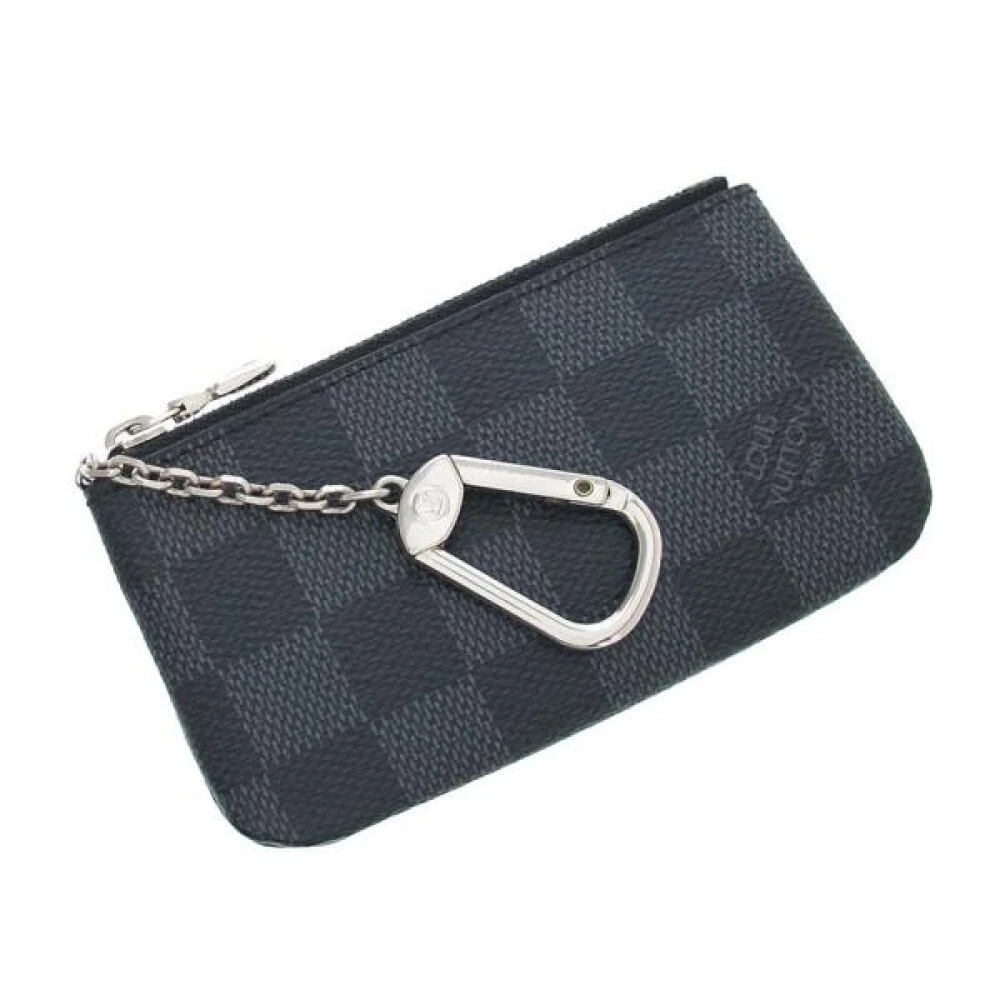 ✓Brand New 2022 LOUIS VUITTON Key Pouch Damier Graphite. N60155