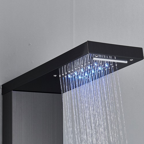 Duschpaneel Edelstahl LED Duschset Regendusche Duscharmatur Massage Duschsäule - Bild 115 von 200