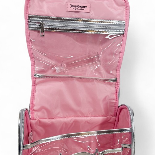 Juicy Couture Bolsa de Cosméticos de Viaje Organizador Colgante Corazón Acolchado Plateado - Imagen 9 de 11