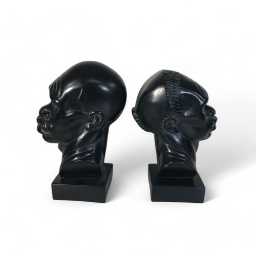 (2) buste de figurines africaines Fred Press bibliothèque milieu du siècle - Photo 5/8