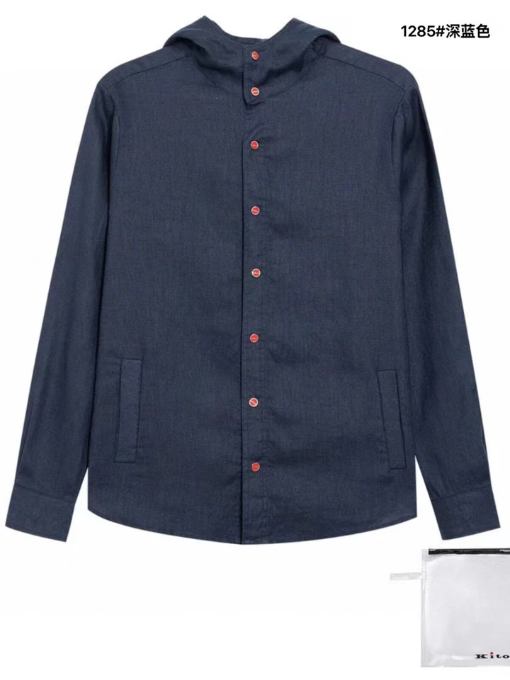 kiton Camisa Hombre Capucha Manga Larga Foto 3 de 4