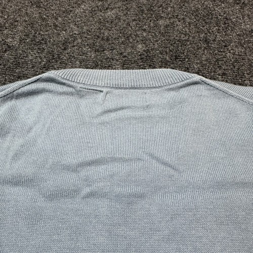 Structure Sweater Mens Extra Large Blue Cotton V-Neck Pullover Ribbed Hem Cuffs - Picture 12 of 12