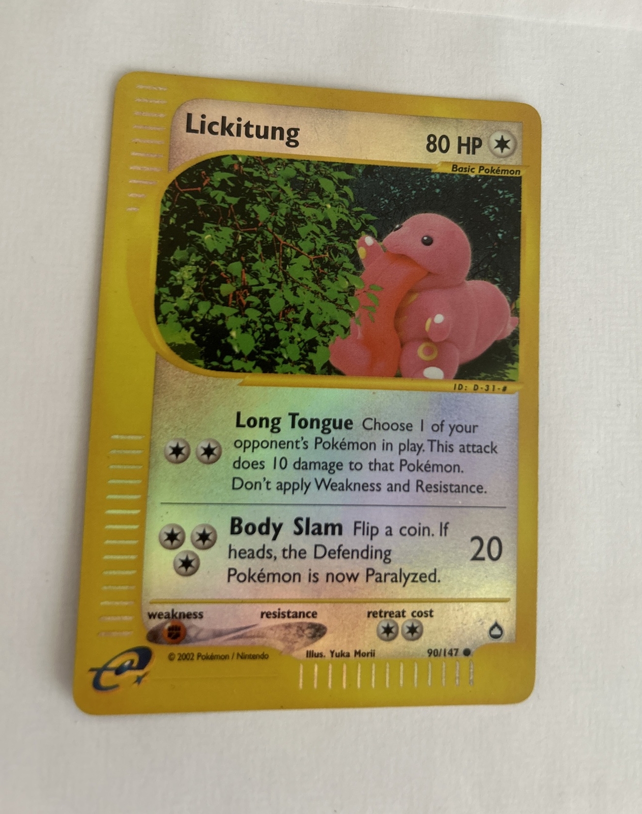 Pokemon Lickitung Reverse Holo Aquapolis 90/147 Near Mint