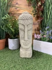 STONE GARDEN MEDIUM BUDDHA HEAD STATUE DETAILED ORNAMENT GIFT