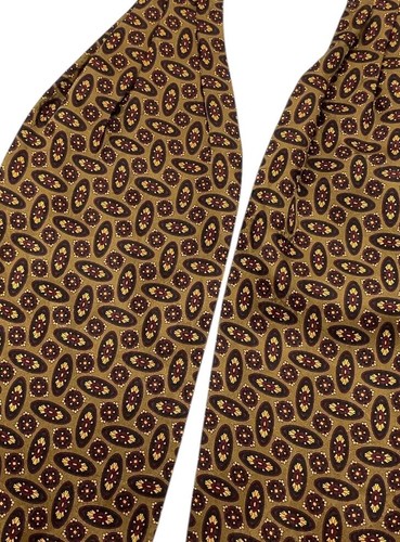 BRIONI Men's 100% Silk Ascot Cravat LUXURY Brown Geometric EUC - Bild 2 von 3