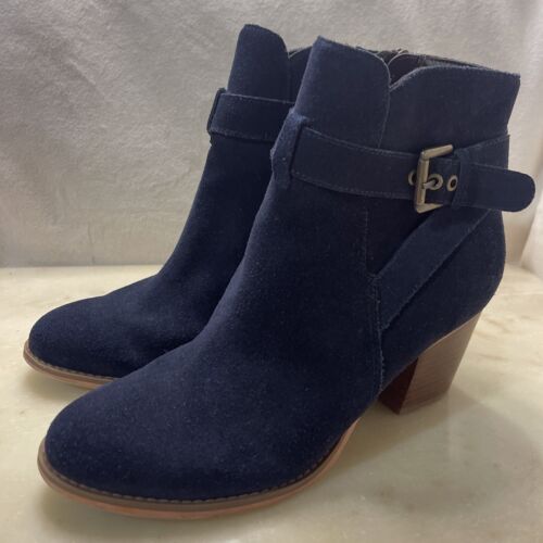 Stivaletti stivaletti donna Sole Society Paislee blu ombretto scamosciato fibbia US 8,5 - Foto 2 di 17