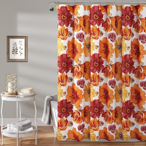 Bath Shower Curtain-Bathroom Flower Floral Large Blooms Fabric Print Design - Picture 7 of 45